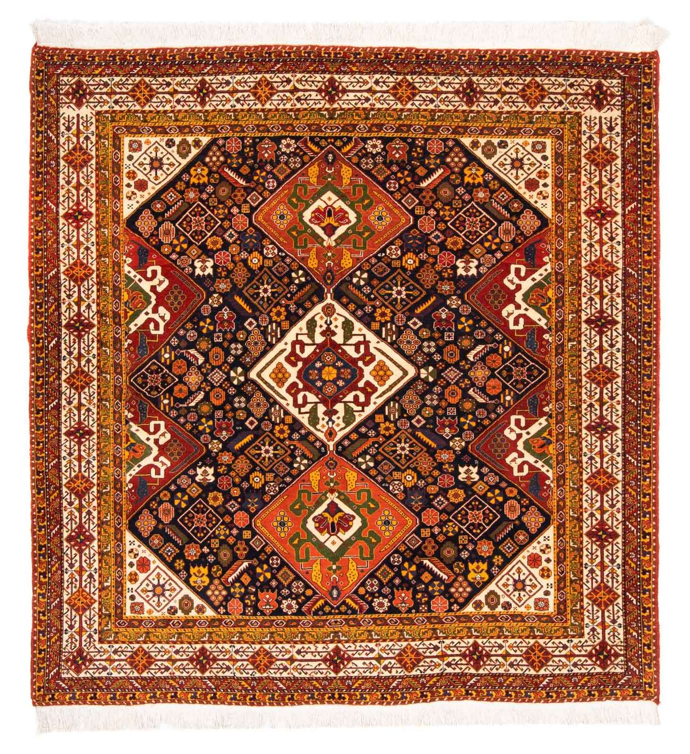 Perský koberec - Nomádský čtvercový  - 208 x 201 cm - tmavě modrá