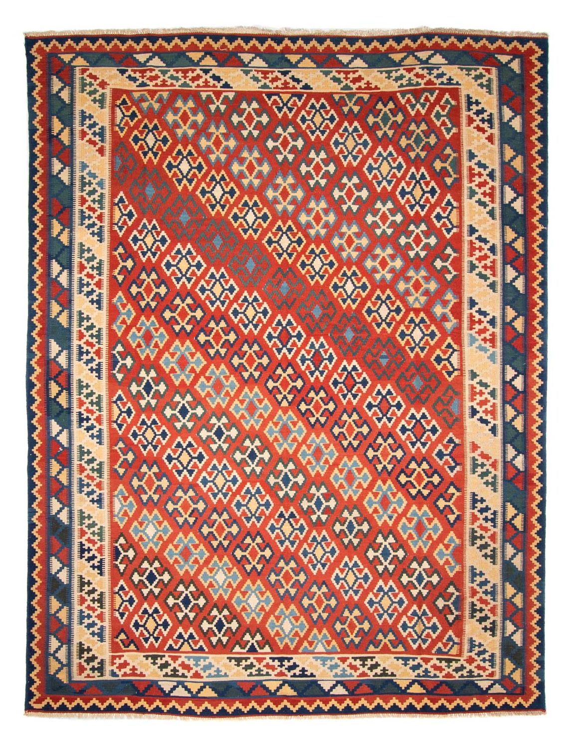 Tapis Kelim - Oriental - 400 x 293 cm - rouge foncé