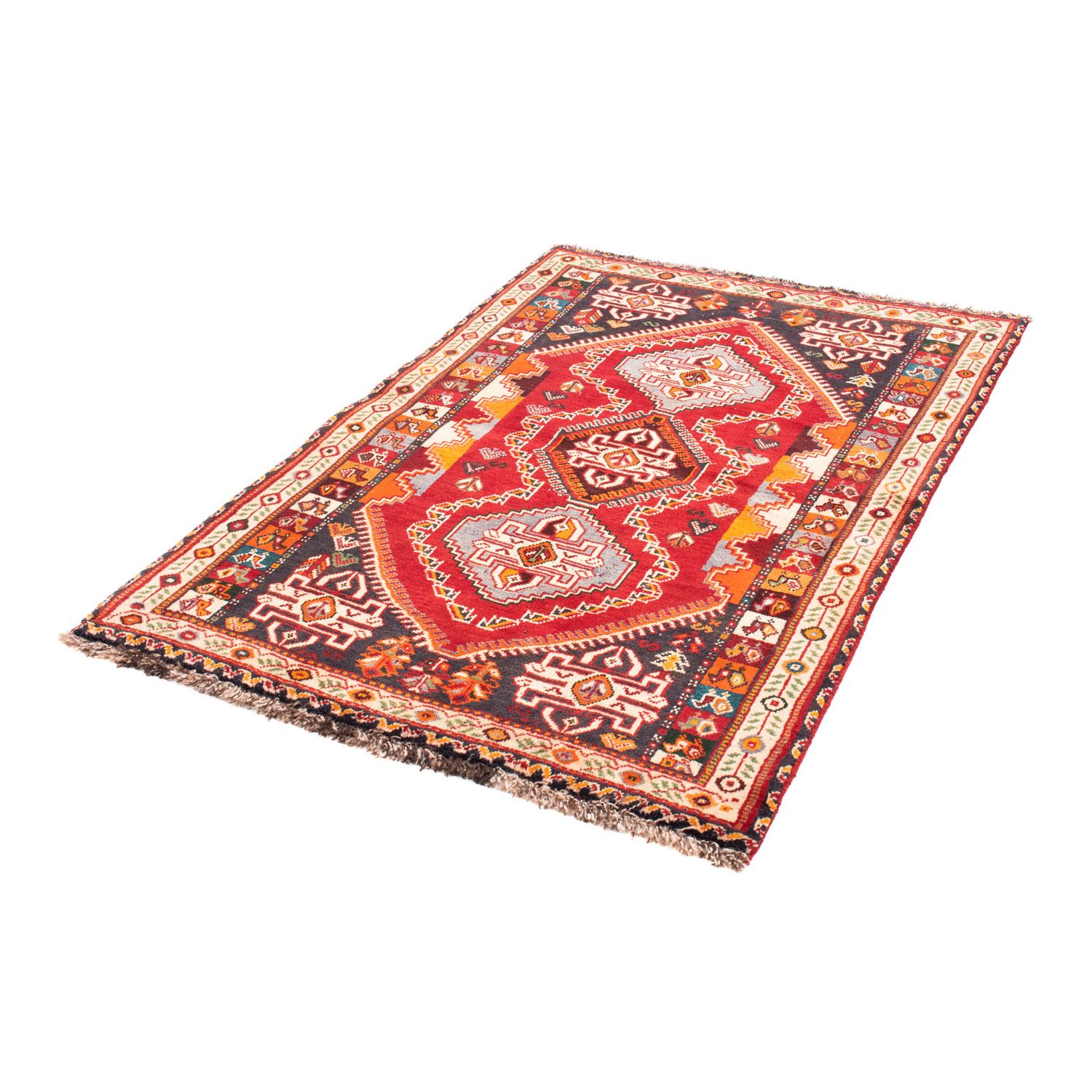 Tapis persan - Nomadic - 155 x 105 cm - rouge foncé