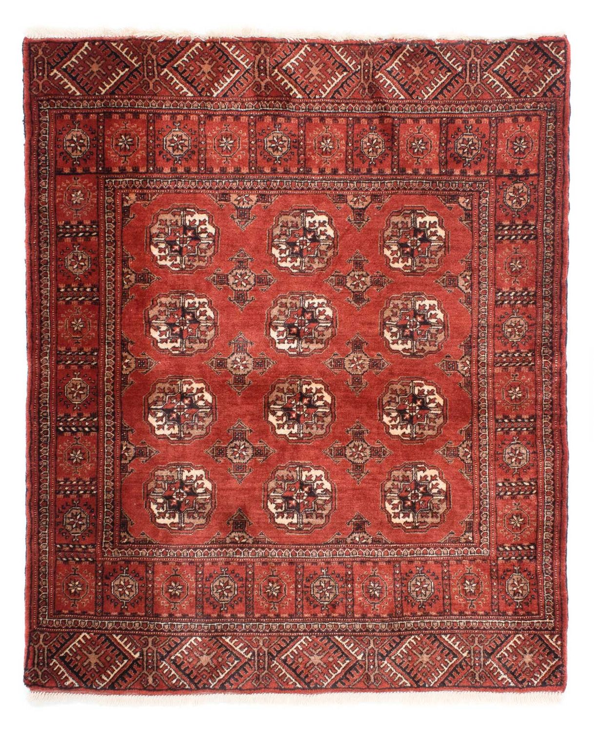 Tapete Baluch - 143 x 121 cm - vermelho escuro