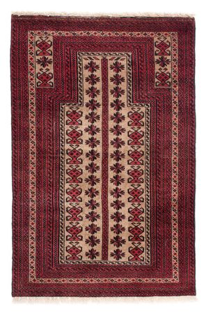 Alfombra persa - Nómada - 135 x 86 cm - rojo oscuro