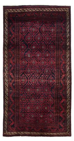 Alfombra de pasillo Alfombra Belutsch - 177 x 92 cm - rojo oscuro