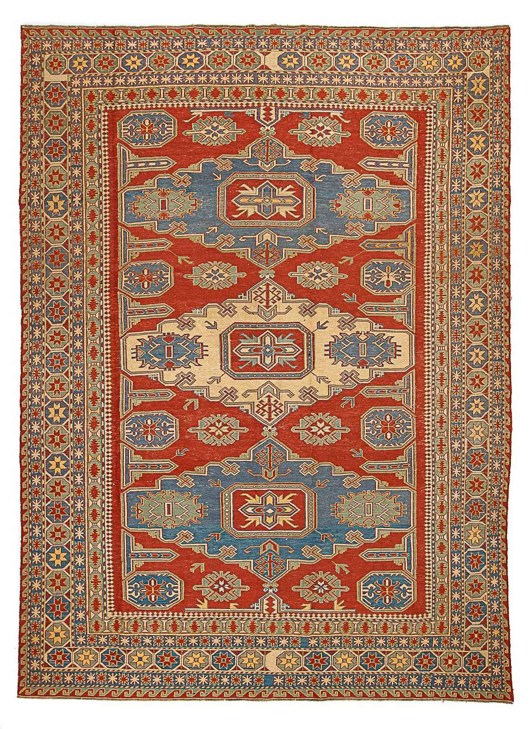 Kelim Carpet - orientalisk matta - 265 x 200 cm - mörkröd