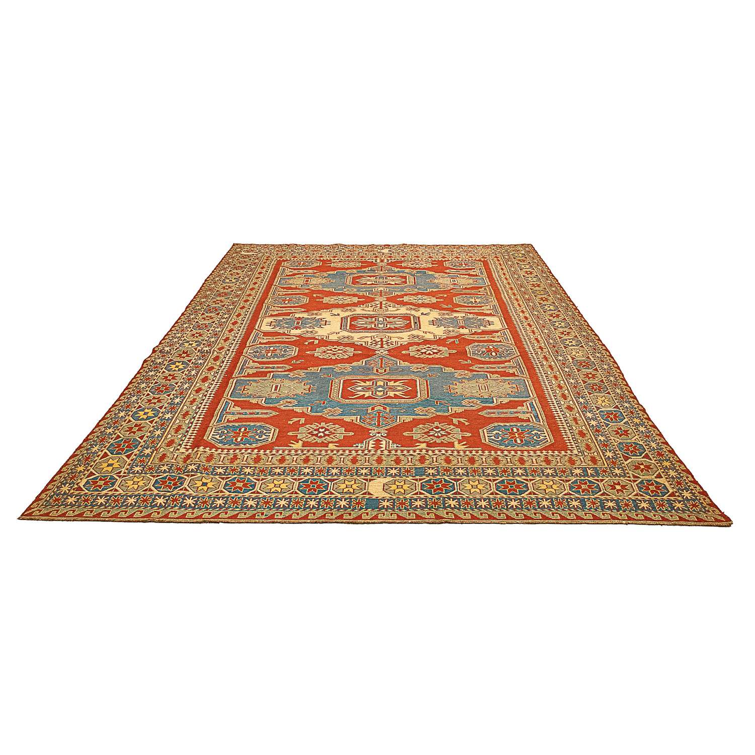 Kelim Carpet - orientalisk matta - 265 x 200 cm - mörkröd