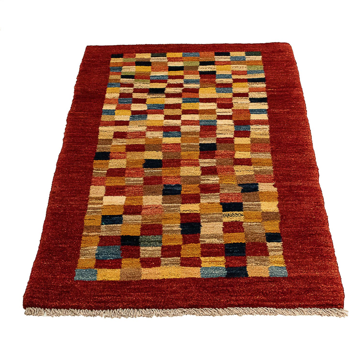 Tapete Gabbeh - Persa - 139 x 72 cm - vermelho escuro