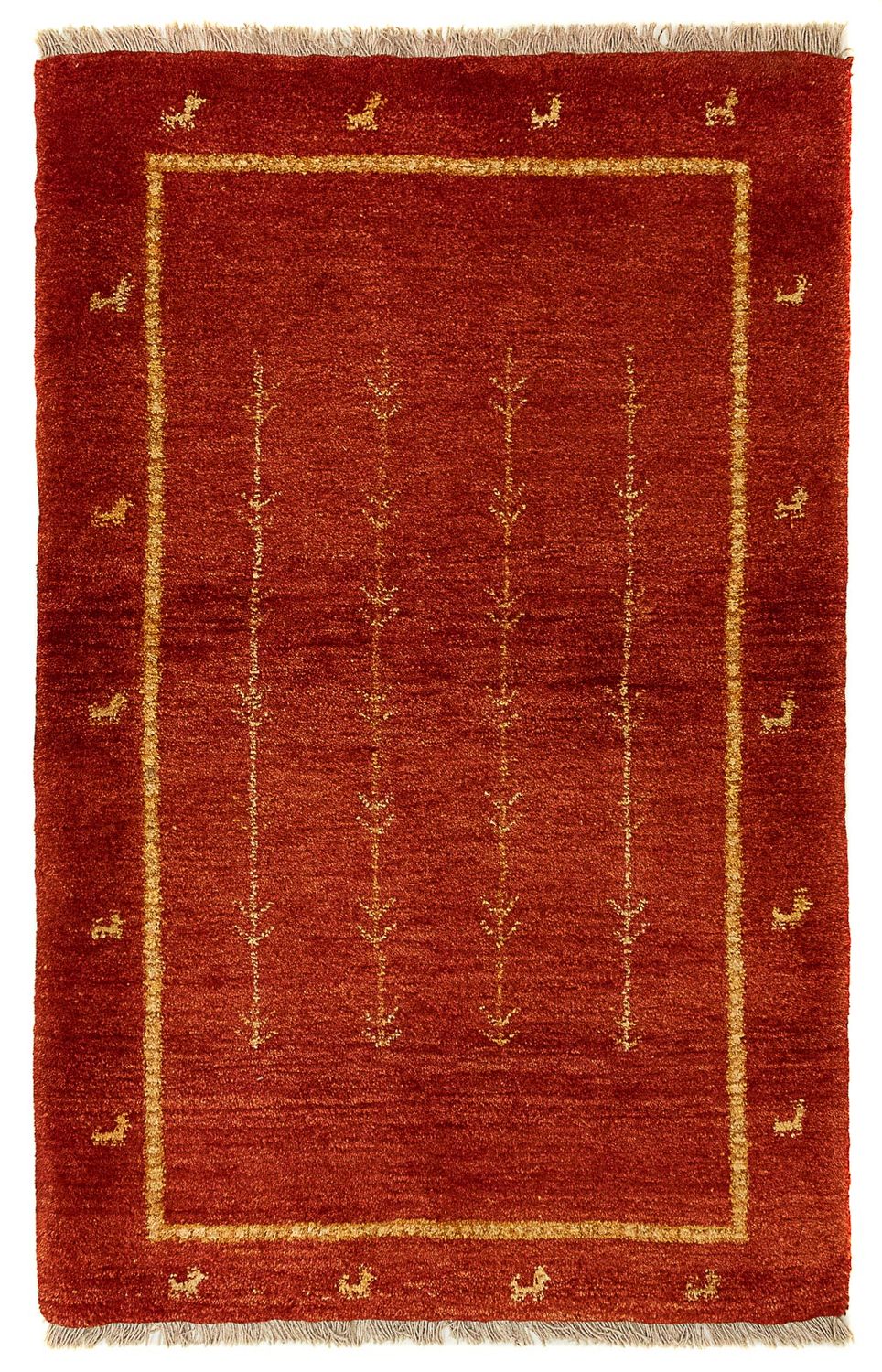 Alfombra Gabbeh - Persa - 133 x 84 cm - rojo oscuro