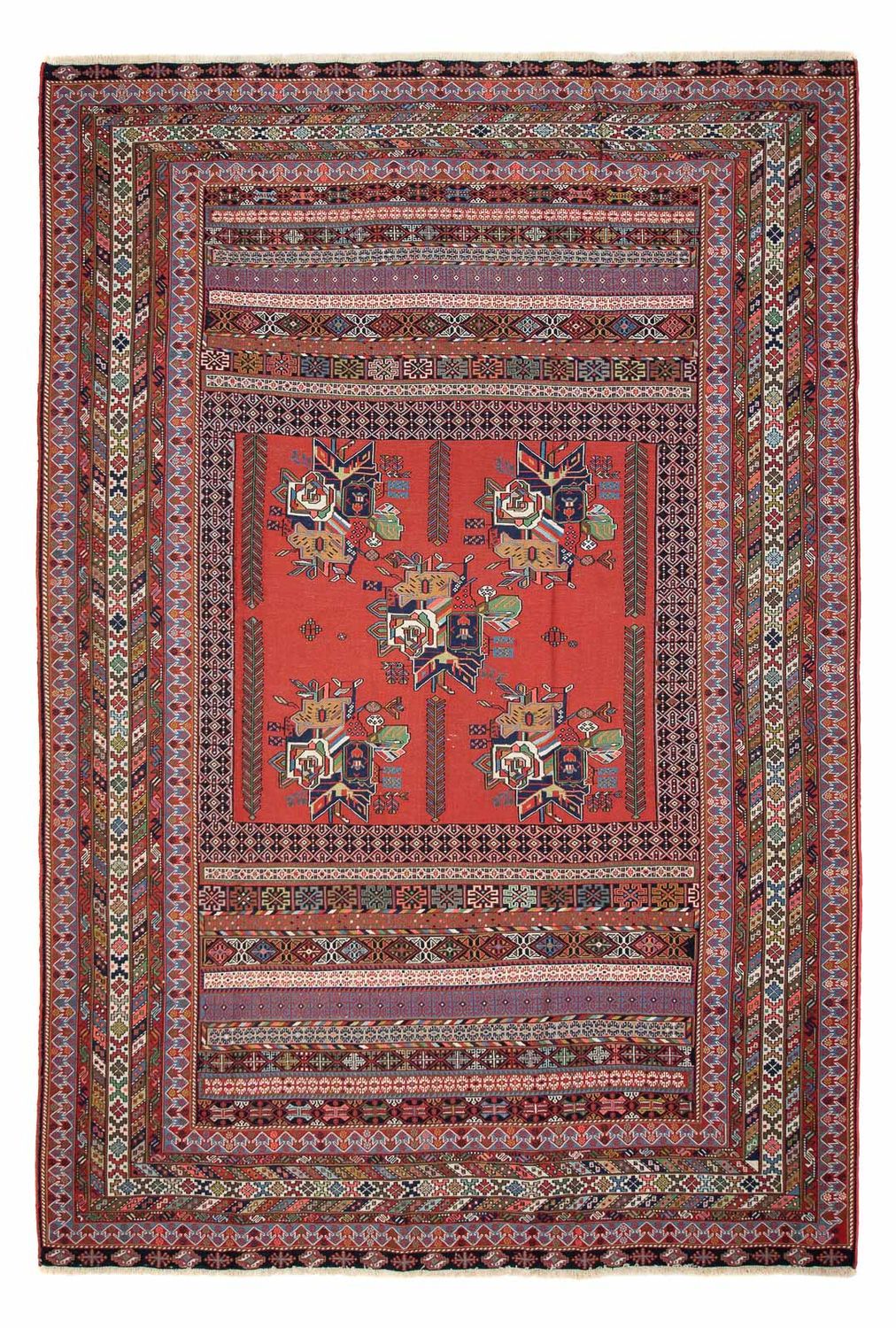 Tapis persan - Nomadic - 294 x 194 cm - rouge foncé