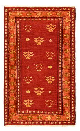 Alfombra Gabbeh - Loribaft Persa - 150 x 97 cm - rojo oscuro