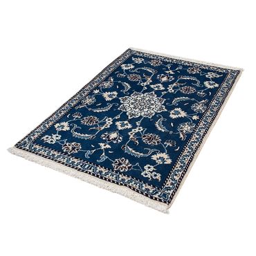 Tapis persan - Nain - 135 x 90 cm - bleu foncé