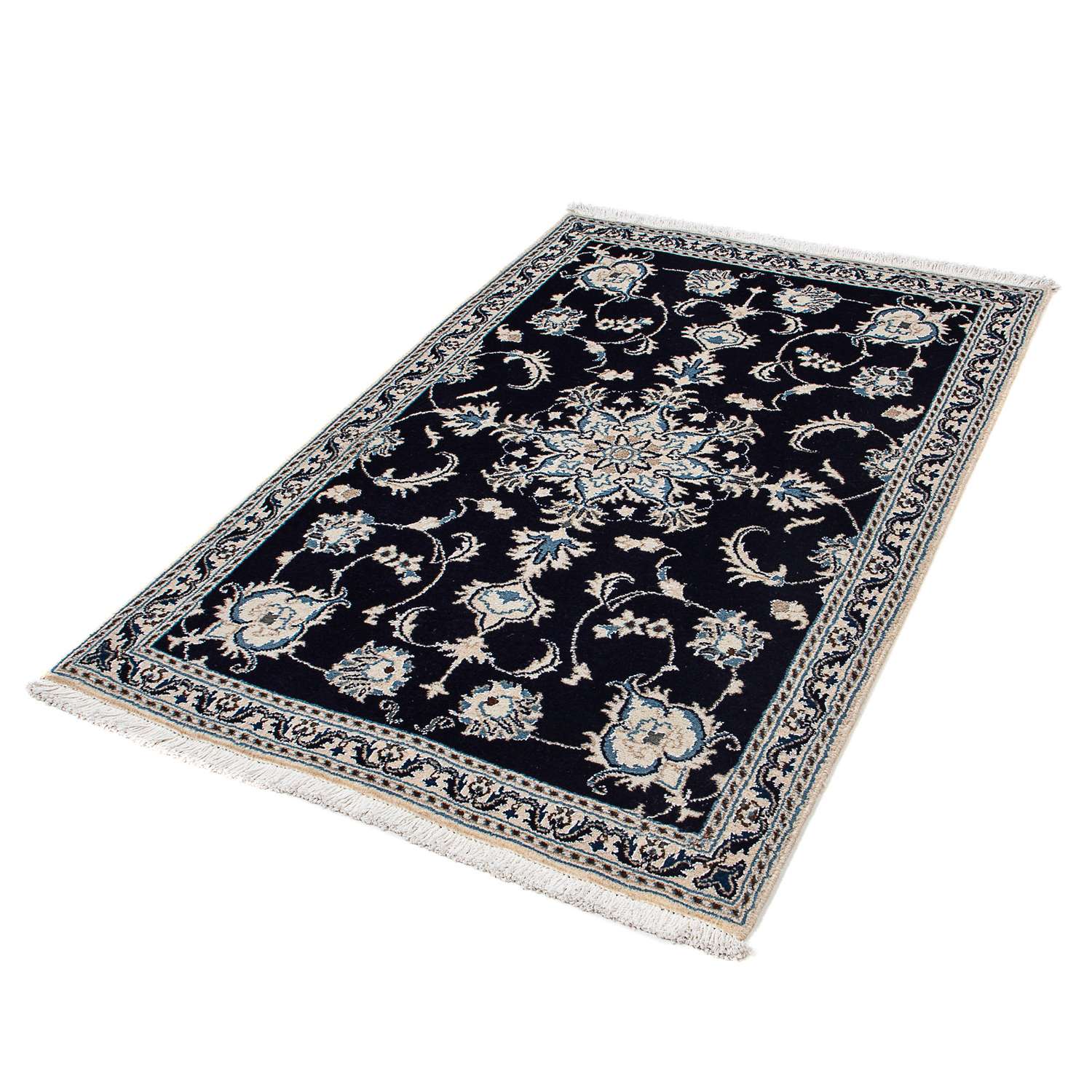 Persisk tæppe - Nain - 149 x 94 cm - mørkeblå