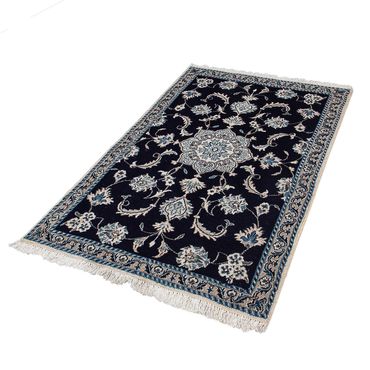 Alfombra persa - Nain - 140 x 88 cm - azul oscuro