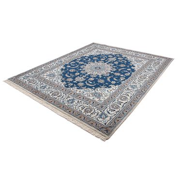 Tapis persan - Nain - 240 x 193 cm - bleu