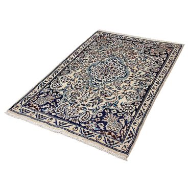 Alfombra persa - Nain - 132 x 87 cm - azul oscuro