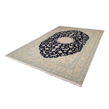 Tapis persan - Nain - 297 x 195 cm - bleu foncé