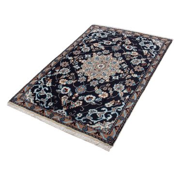 Tapis persan - Nain - 133 x 85 cm - bleu foncé