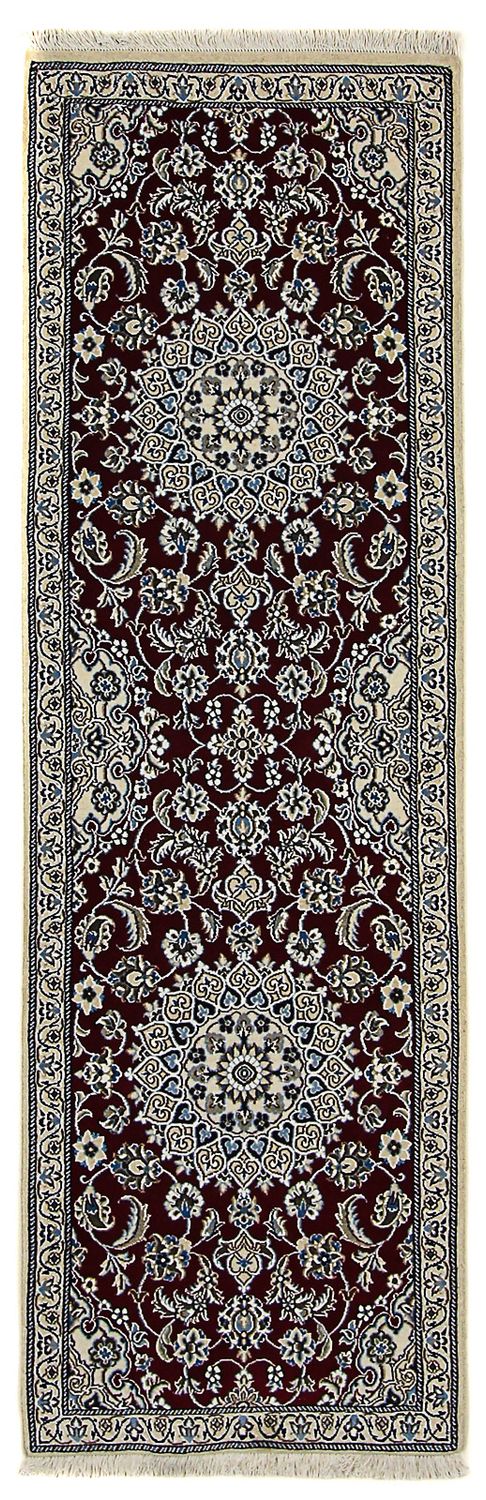 Alfombra de pasillo Alfombra Persa - Nain - Real - 197 x 62 cm - azul oscuro