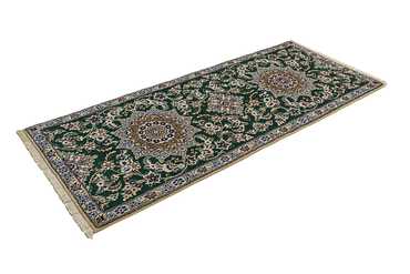 Runner Perser Rug - Nain - Royal - 200 x 89 cm - dark green