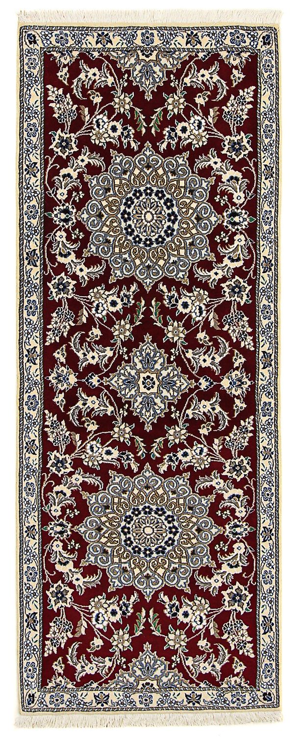 Runner Perser Rug - Nain - Royal - 203 x 81 cm - dark red