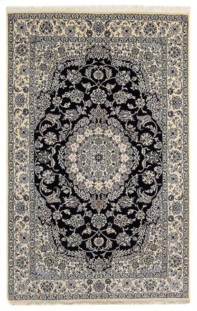 Tapis persan - Nain - Royal - 246 x 154 cm - bleu foncé