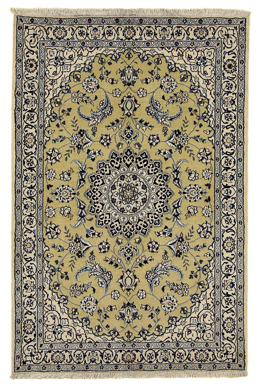 Alfombra Persa - Nain - Real - 177 x 117 cm - verde oliva