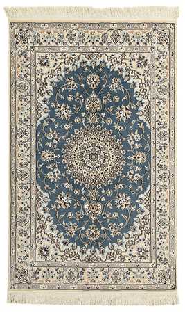 Alfombra Persa - Nain - Real - 204 x 128 cm - azul oscuro