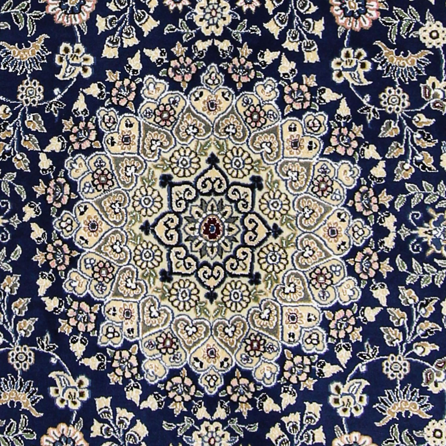 Tapete Persa - Nain - Royal - 216 x 134 cm - azul escuro