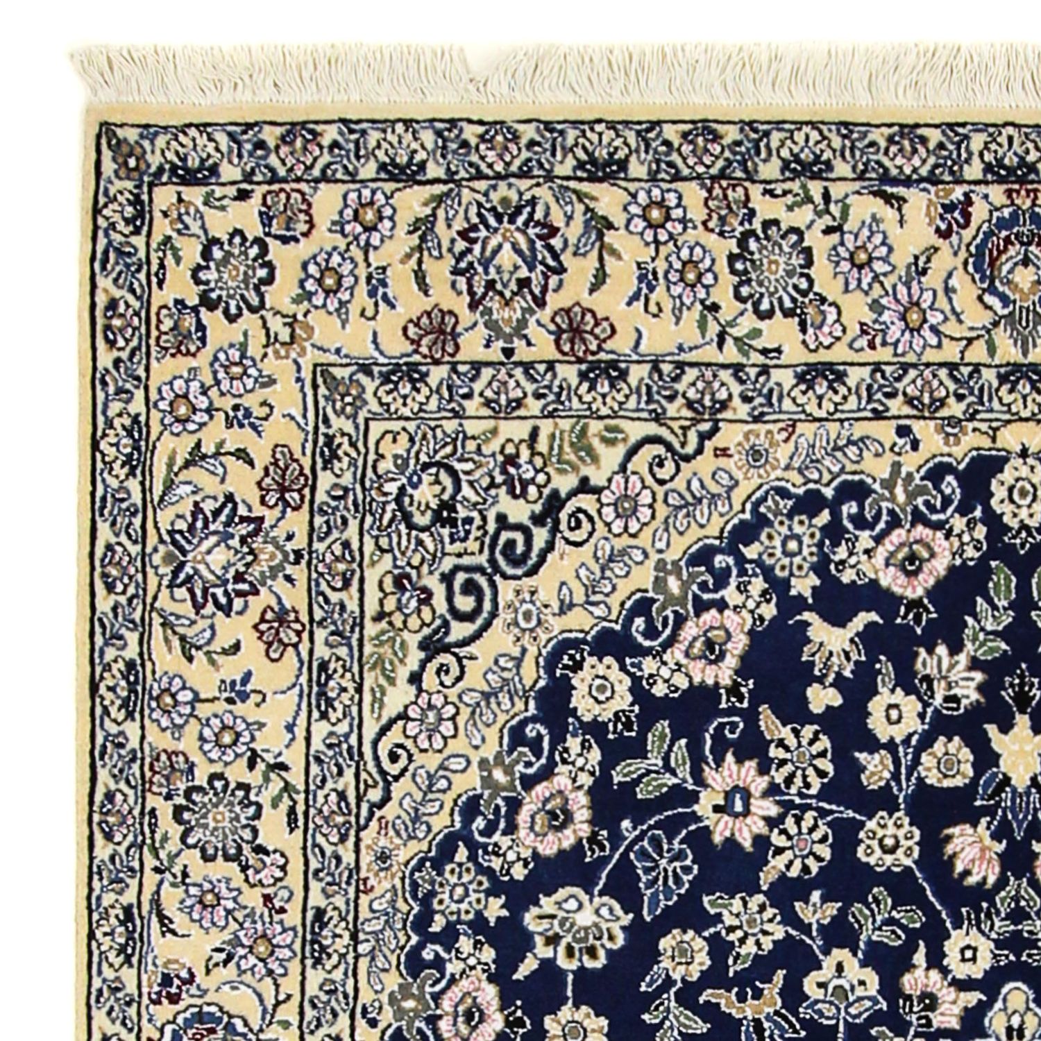 Tapis persan - Nain - Royal - 216 x 134 cm - bleu foncé