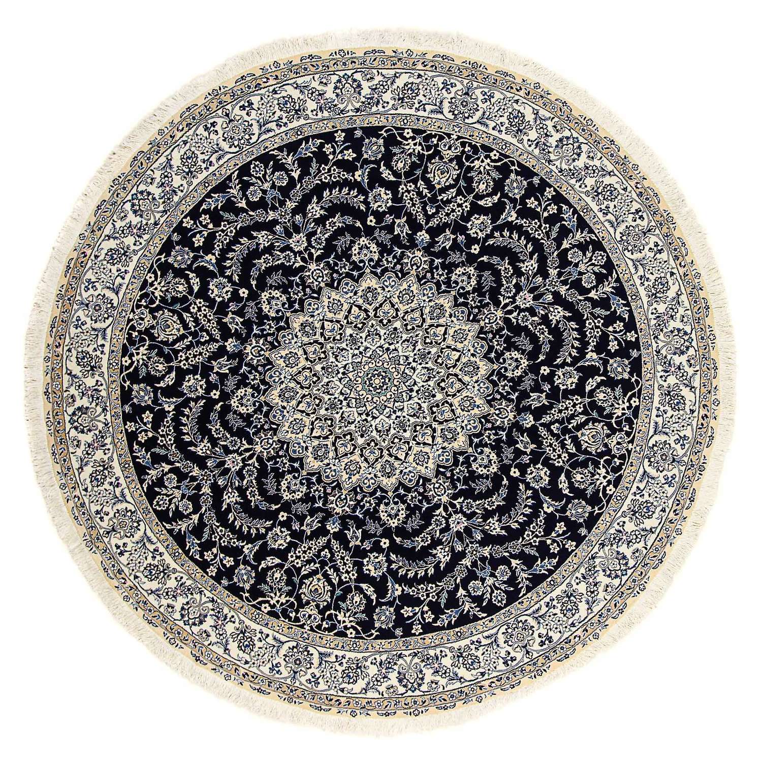 Persisk matta - Nain - Royal runt  - 260 x 260 cm - mörkblå