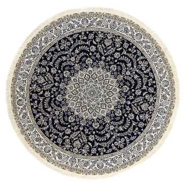 Tapis persan - Nain - Royal ronde  - 260 x 260 cm - bleu foncé