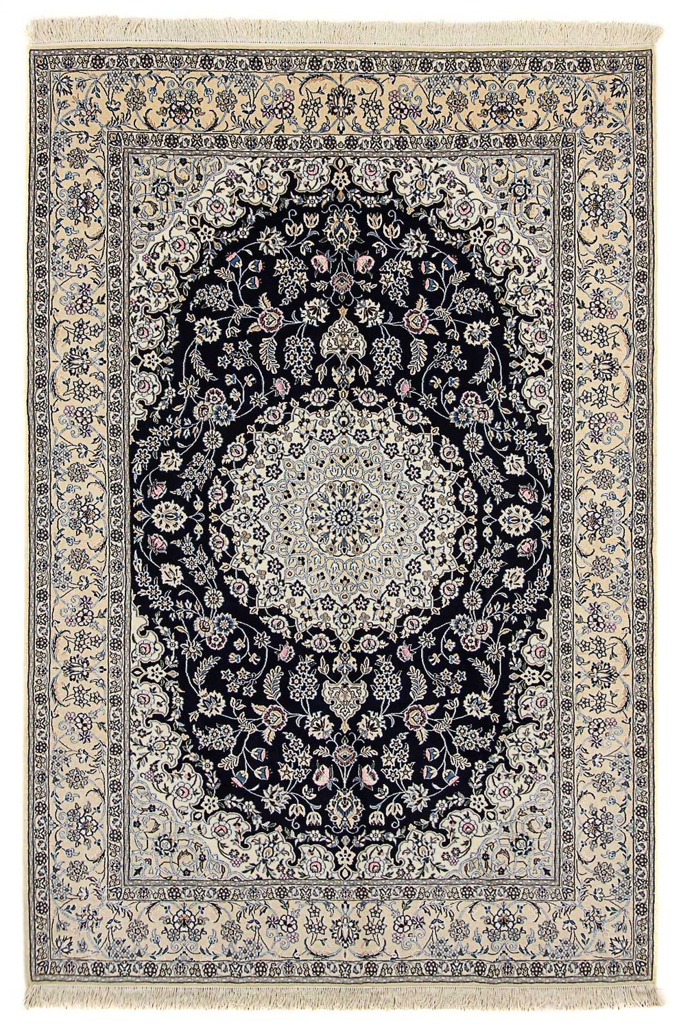 Tapis persan - Nain - Royal - 303 x 205 cm - bleu foncé