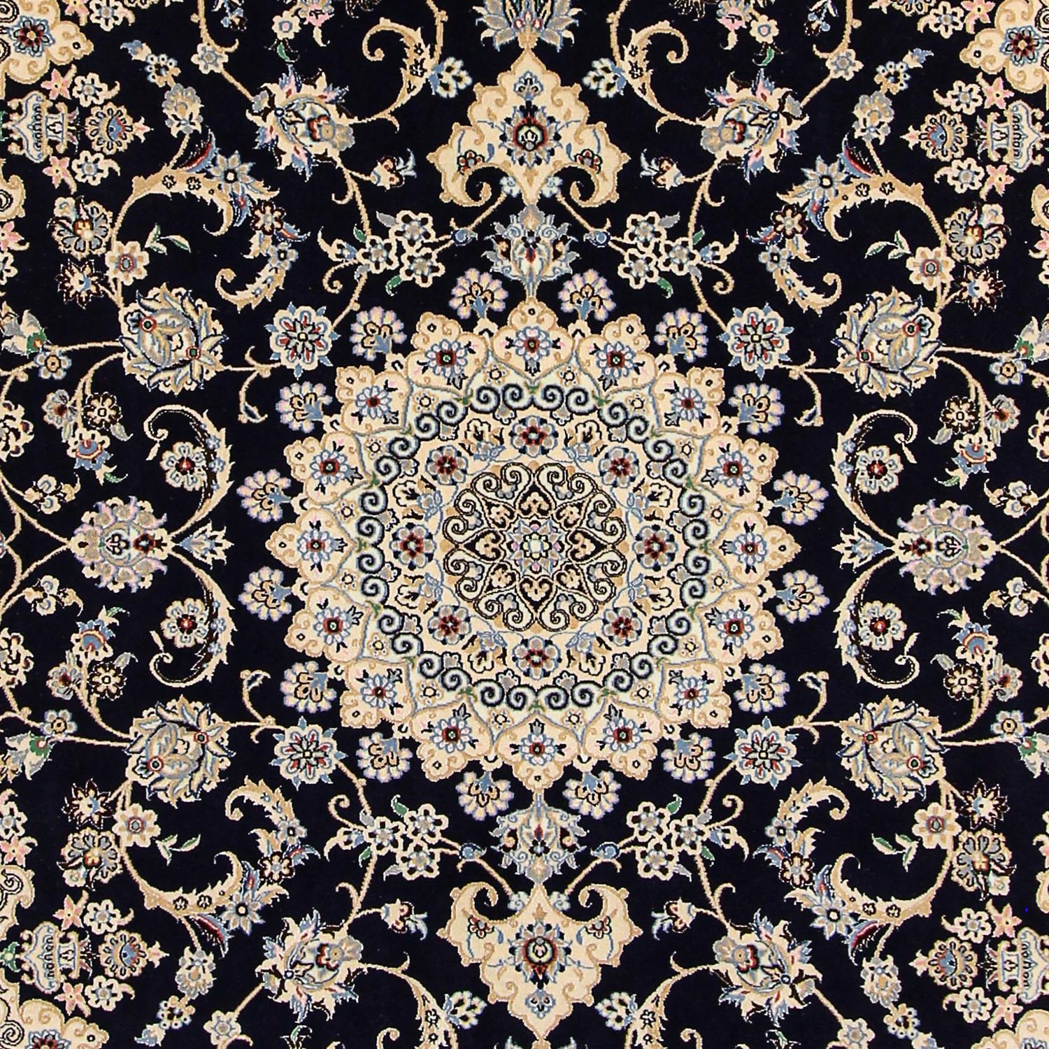 Alfombra Persa - Nain - Real - 296 x 203 cm - azul oscuro