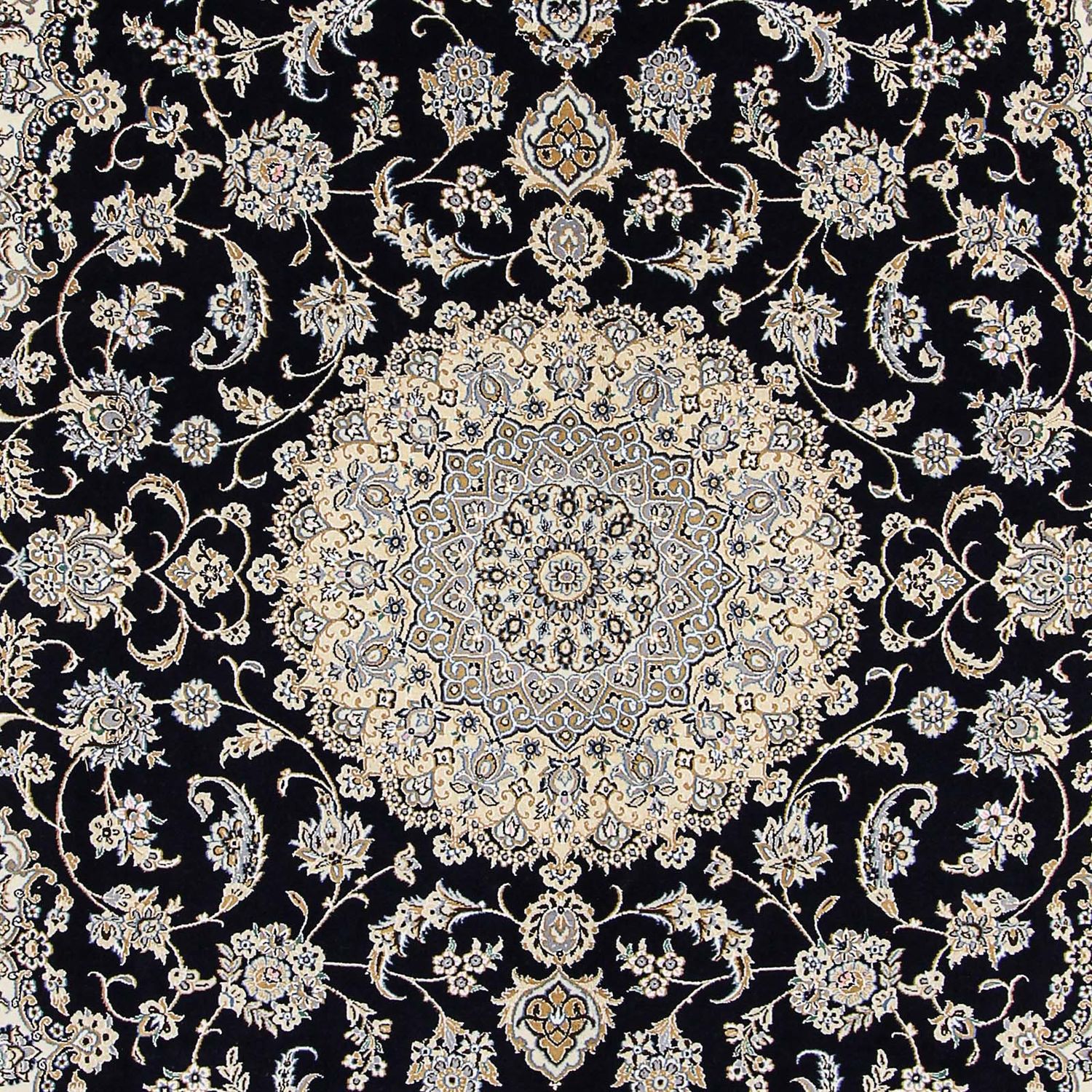 Tapis persan - Nain - Royal - 359 x 252 cm - bleu foncé