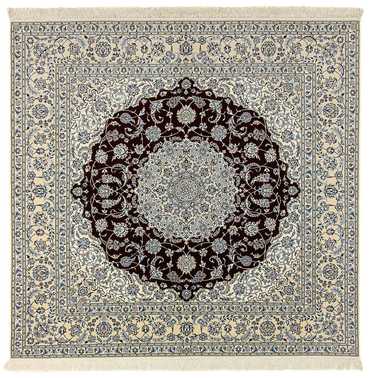 Alfombra Persa - Nain - Prima cuadrado  - 260 x 252 cm - azul oscuro