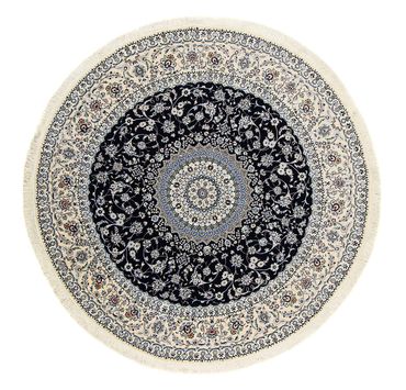 Perzisch tapijt - Nain - Premium rond  - 250 x 250 cm - donkerblauw