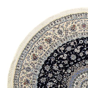 Perzisch tapijt - Nain - Premium rond  - 250 x 250 cm - donkerblauw