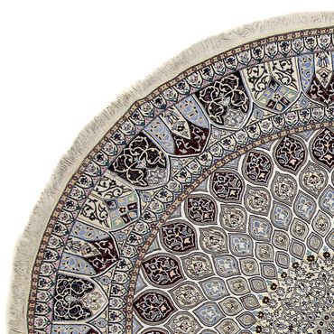 Tapis persan - Nain - Premium ronde  - 250 x 250 cm - beige