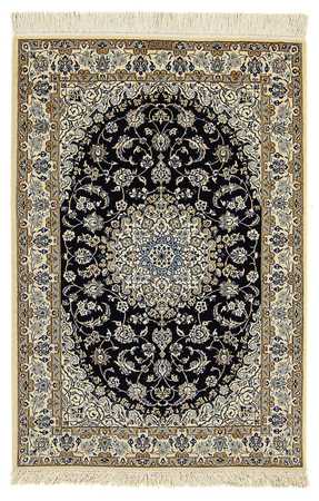 Tapis persan - Nain - Premium - 155 x 108 cm - bleu foncé