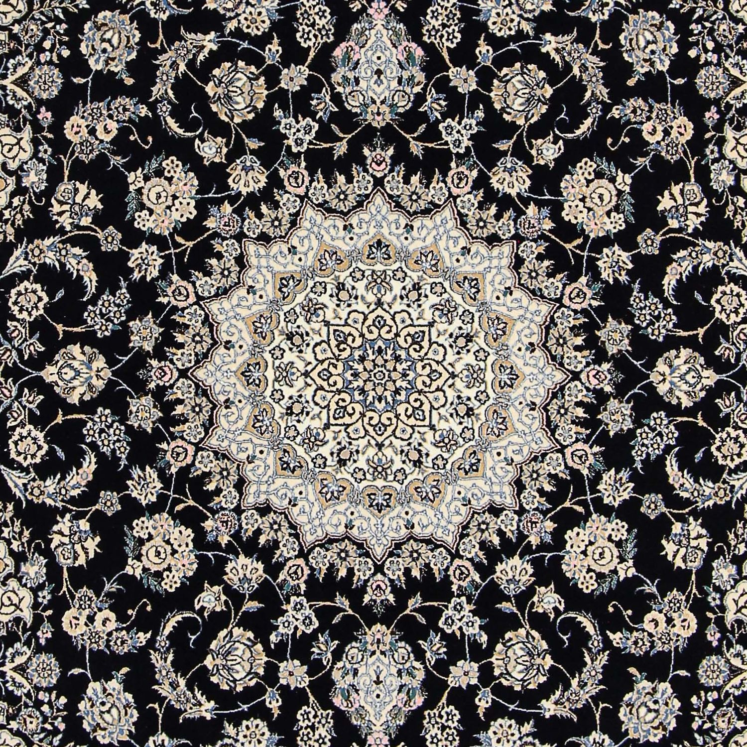 Alfombra Persa - Nain - Prima - 246 x 167 cm - azul oscuro