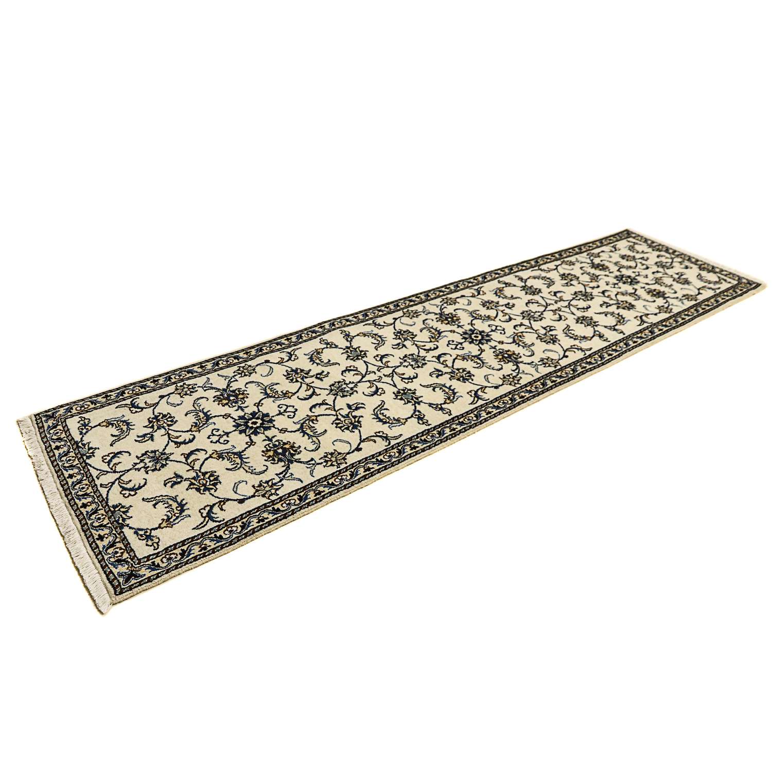 Tapis de couloir Tapis persan - Nain - 296 x 79 cm - beige