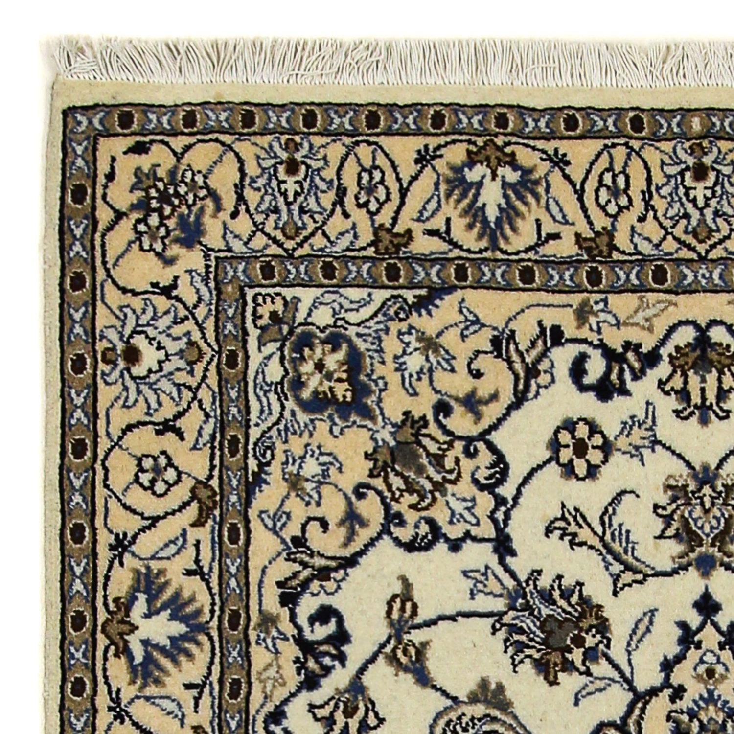 Perský koberec - Nain - 200 x 119 cm - béžová