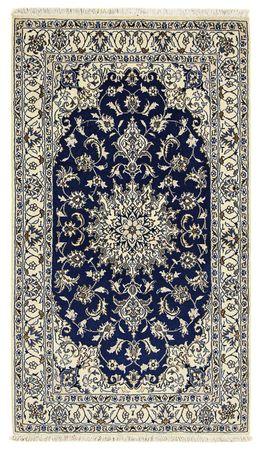 Tapis persan - Nain - 202 x 115 cm - bleu foncé