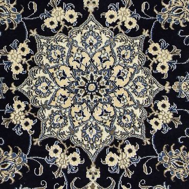 Tapis persan - Nain - 205 x 143 cm - bleu foncé