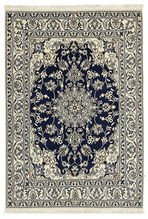 Tapis persan - Nain - 202 x 142 cm - bleu foncé