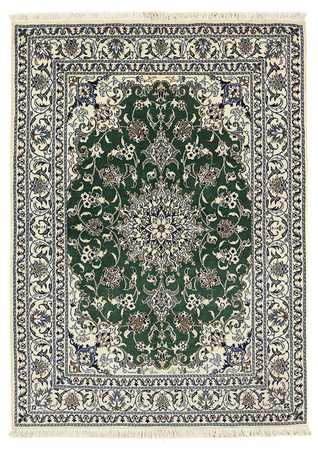 Alfombra persa - Nain - 193 x 153 cm - verde oscuro