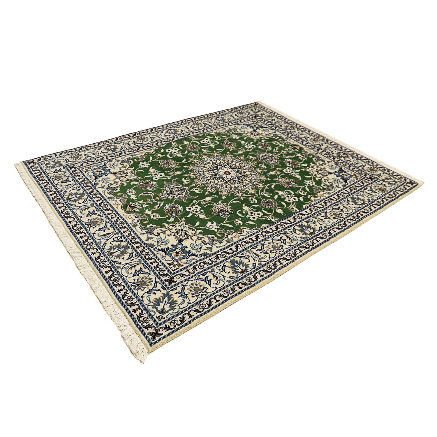 Tapis persan - Nain - 193 x 151 cm - vert foncé