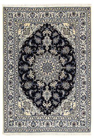 Tapis persan - Nain - 206 x 147 cm - bleu foncé