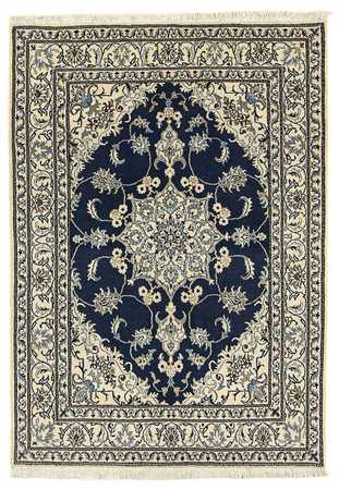 Alfombra persa - Nain - 206 x 153 cm - azul oscuro