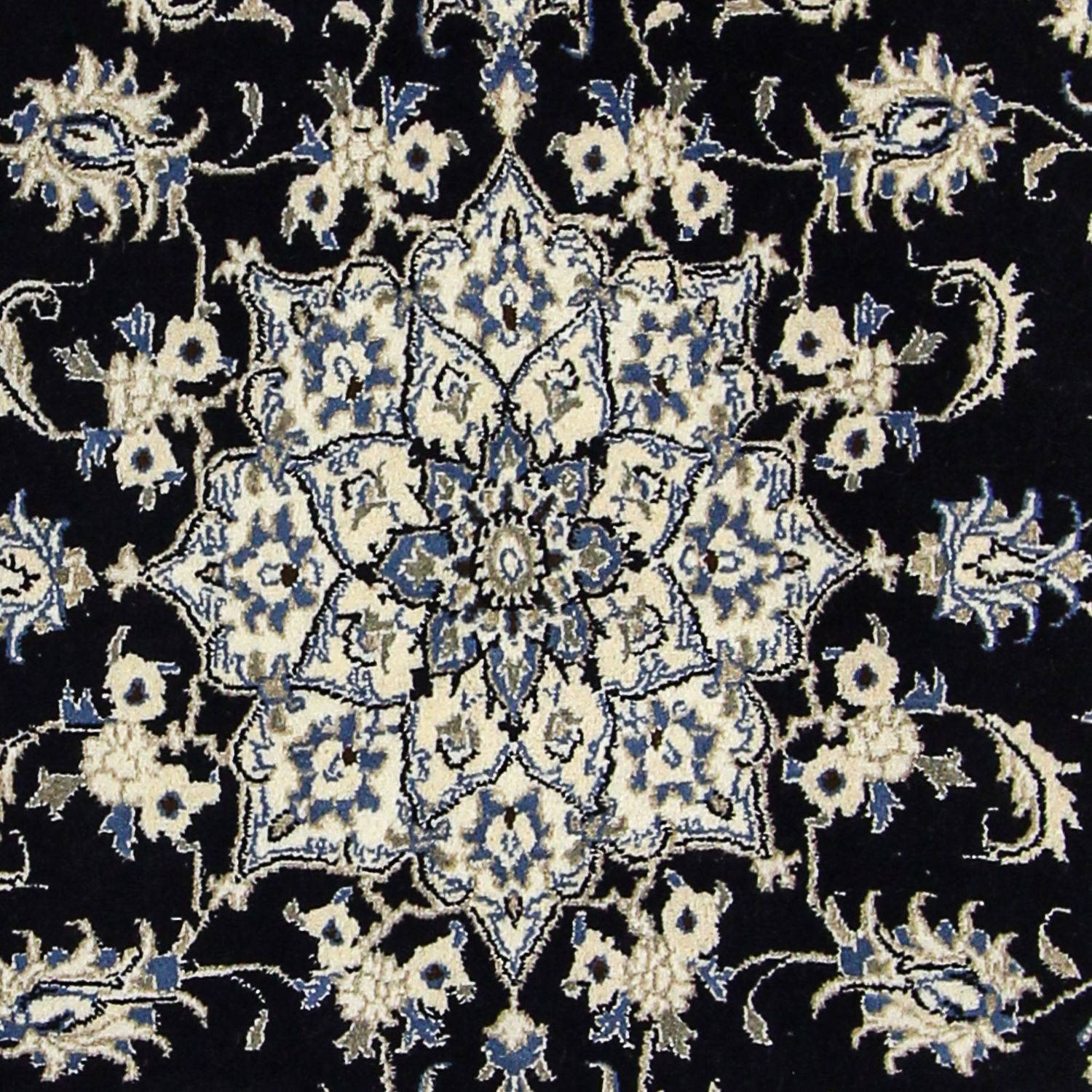 Tapis persan - Nain - 203 x 143 cm - bleu foncé