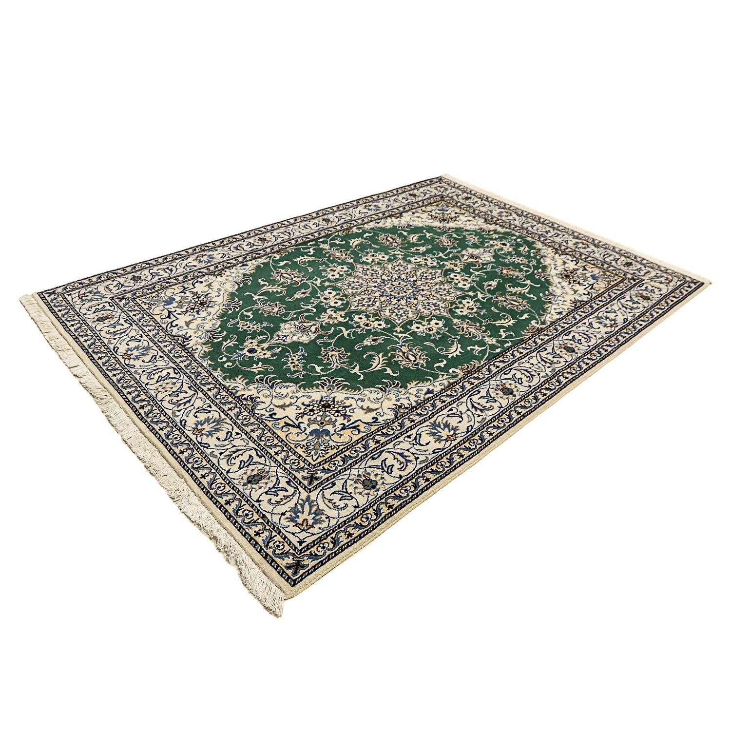 Tapis persan - Nain - 237 x 168 cm - vert foncé