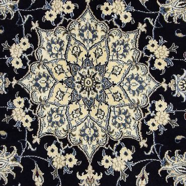 Tapis persan - Nain - 242 x 166 cm - bleu foncé